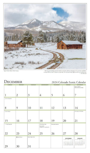 2024 John Fielder's Colorado Scenic Wall Calendar - Image 9